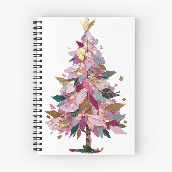 Item preview, Abstract Impasto Pink Christmas Tree with Gold designed and sold by colorful-white.