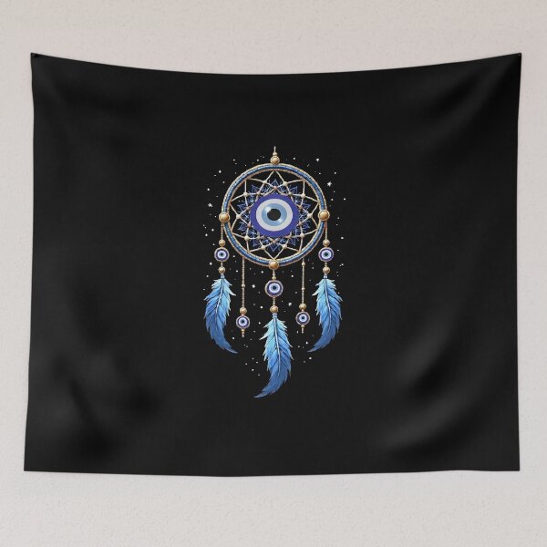 Item preview, Evil Eye Mandala Dreamcatcher Spiritual Art designed and sold by WhiteLightPrint.