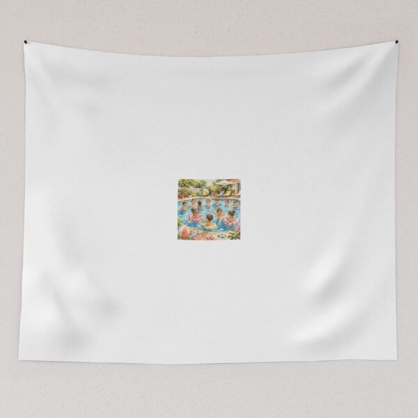 Item preview, Children Playing Together in the Swimming Pool – Joyful Summer Watercolor designed and sold by NestDesigns01.