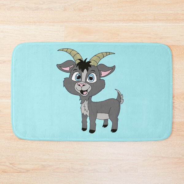 Item preview, Cute Kawaii Gray Goat with Curved Horns designed and sold by CozyCritters8.