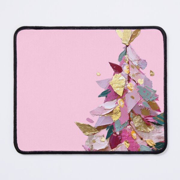 Item preview, Abstract Impasto Pink Christmas Tree with Gold designed and sold by colorful-white.