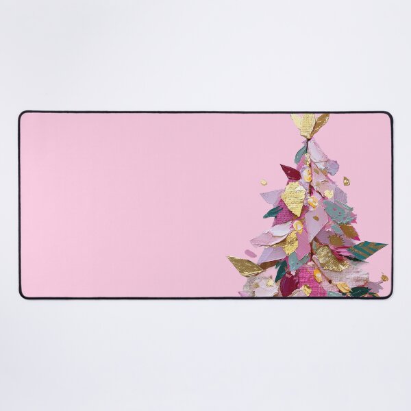 Item preview, Abstract Impasto Pink Christmas Tree with Gold designed and sold by colorful-white.