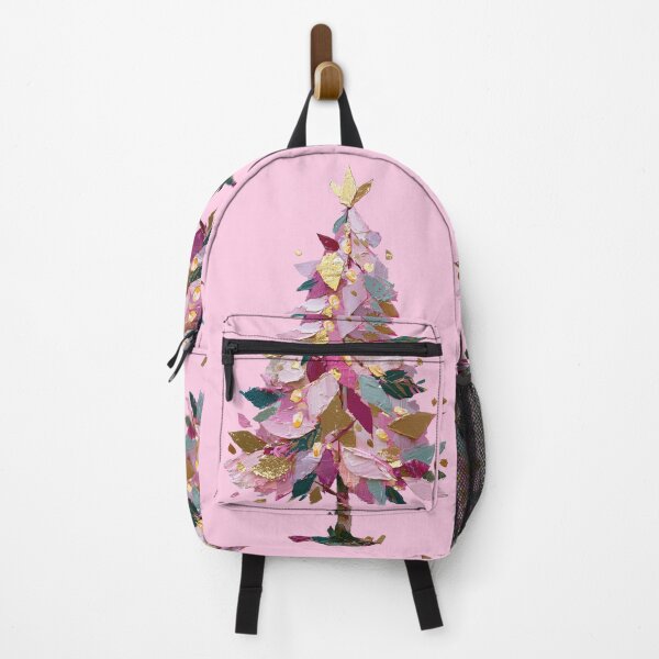 Item preview, Abstract Impasto Pink Christmas Tree with Gold designed and sold by colorful-white.