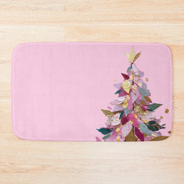 Item preview, Abstract Impasto Pink Christmas Tree with Gold designed and sold by colorful-white.