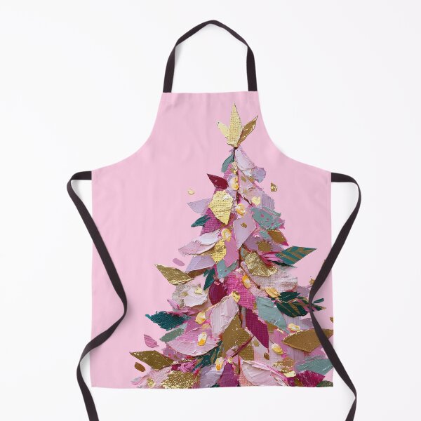 Item preview, Abstract Impasto Pink Christmas Tree with Gold designed and sold by colorful-white.
