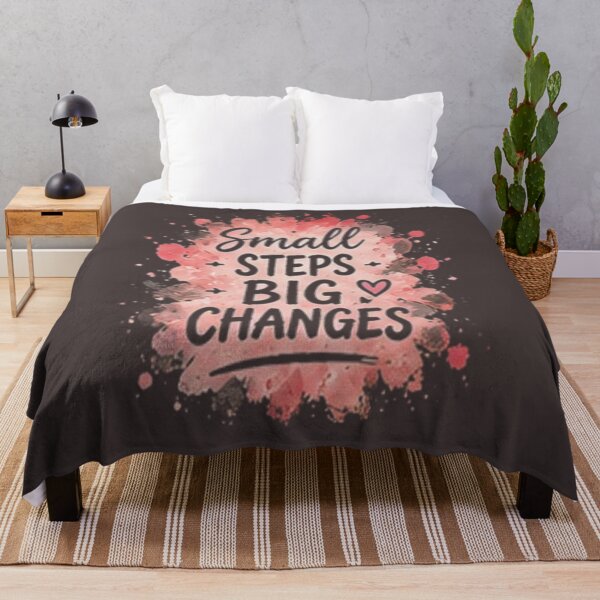 Item preview, Small Steps Big Changes Floral Quote designed and sold by FABIOLA1970.