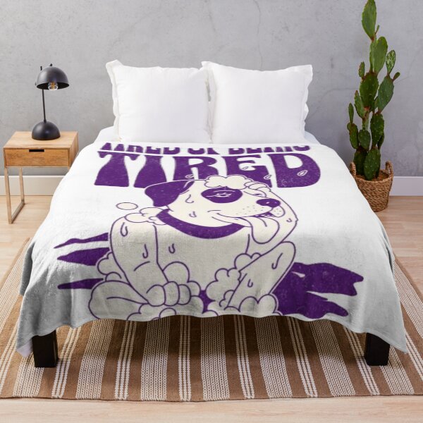 Item preview, Tired Of Being Tired Funny Dog - Retro 70s Purple Humor designed and sold by GenZFashion000.