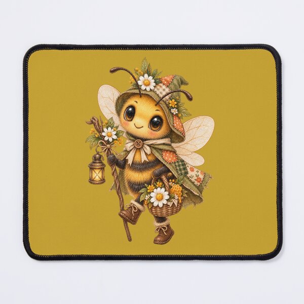 Item preview, Cottagecore Caped Honeybee Watercolor Art – Whimsical Halloween Garden Print designed and sold by MagicMakerPh.