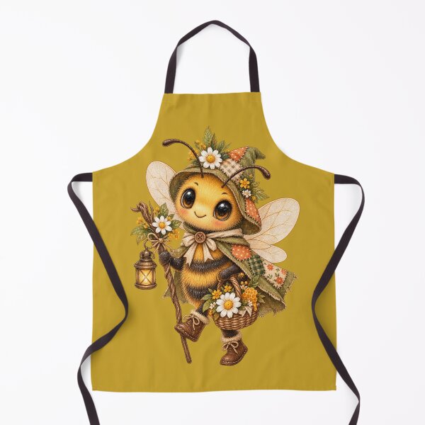 Item preview, Cottagecore Caped Honeybee Watercolor Art – Whimsical Halloween Garden Print designed and sold by MagicMakerPh.