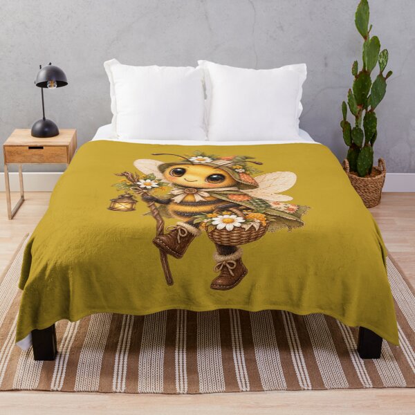 Item preview, Cottagecore Caped Honeybee Watercolor Art – Whimsical Halloween Garden Print designed and sold by MagicMakerPh.