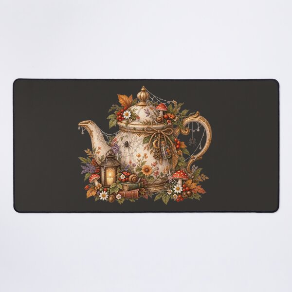 Item preview, Cottagecore Cobweb Teapot Watercolor Art – Cozy Halloween Kitchen Print designed and sold by MagicMakerPh.