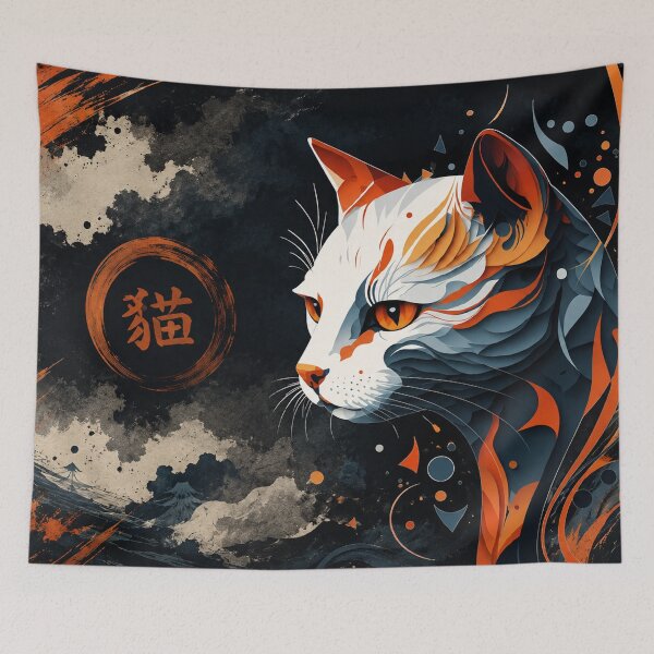 Item preview, Mystic Cat Spirit | Oriental Ink designed and sold by Fei Long Design Hub.