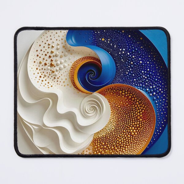Item preview, Yin Yang Abstract Sculpture in Blue and Gold designed and sold by Vicky Brago-Mitchell®.