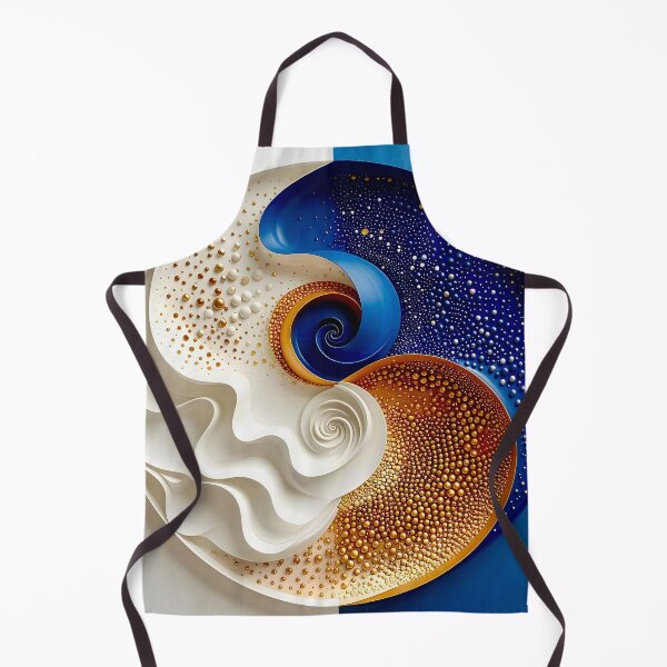 Item preview, Yin Yang Abstract Sculpture in Blue and Gold designed and sold by Vicky Brago-Mitchell®.