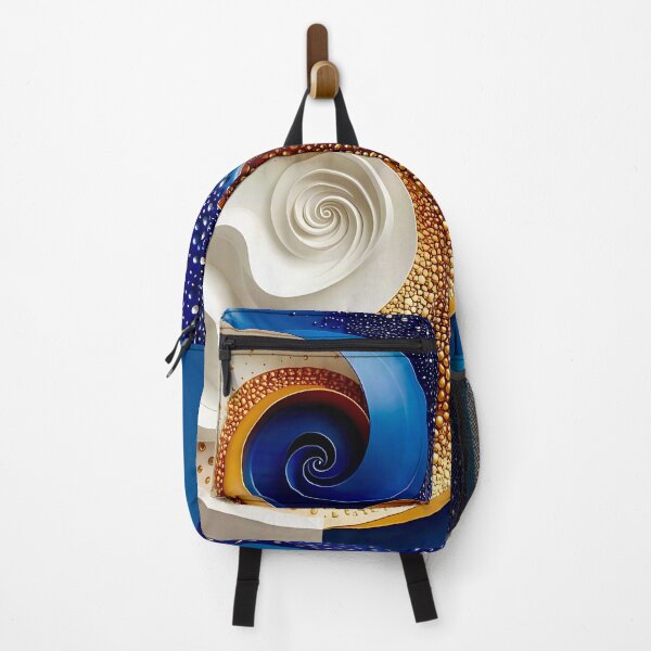 Item preview, Yin Yang Abstract Sculpture in Blue and Gold designed and sold by Vicky Brago-Mitchell®.