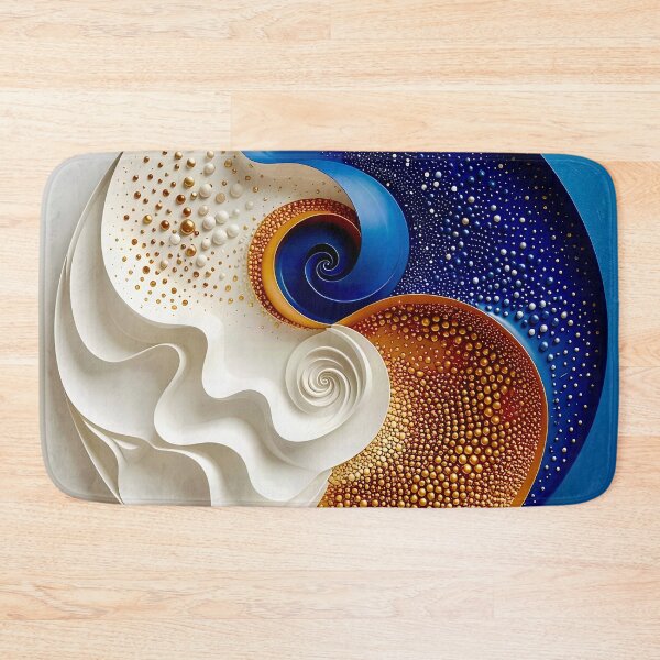 Item preview, Yin Yang Abstract Sculpture in Blue and Gold  designed and sold by Vicky Brago-Mitchell®.