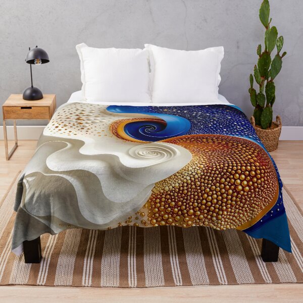 Item preview, Yin Yang Abstract Sculpture in Blue and Gold designed and sold by Vicky Brago-Mitchell®.