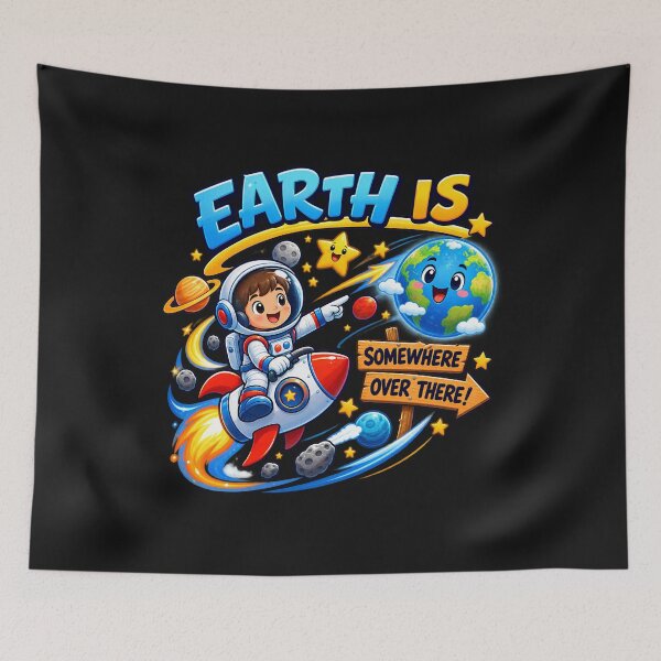Item preview, Earth is Somewhere Overe There Kids Cosmic Address  designed and sold by Genius Geek.