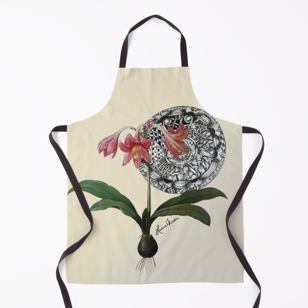 Item preview, Red Amaryllis Lily with Intricate Zentangle Mandala designed and sold by LorieFossaArt.