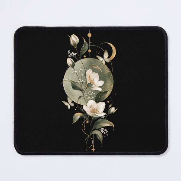 Item preview, Celestial Botanical Bloom – Minimalist Gold Floral Aesthetic designed and sold by MUSA'S.