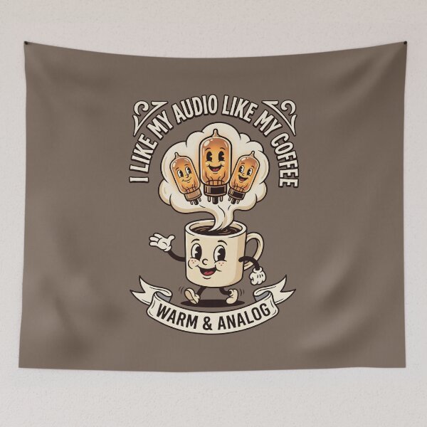Item preview, Warm Analog Audio - Vintage Audiophile Coffee Humor designed and sold by SplashTastic.