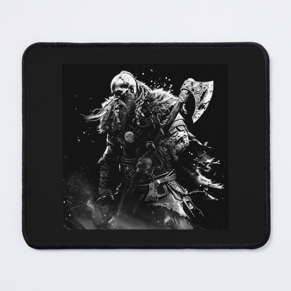 Item preview, Viking Warrior with Battle Axe – Dark Norse Fantasy Art designed and sold by inkoutninja.