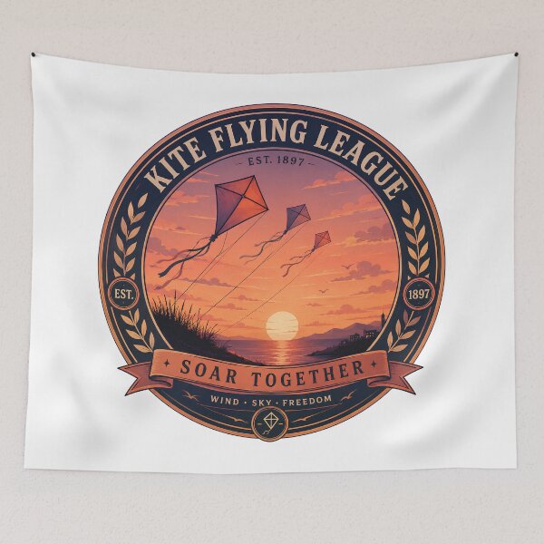 Item preview, Vintage Kite Flying League Sunset Emblem designed and sold by Extravanganzza.