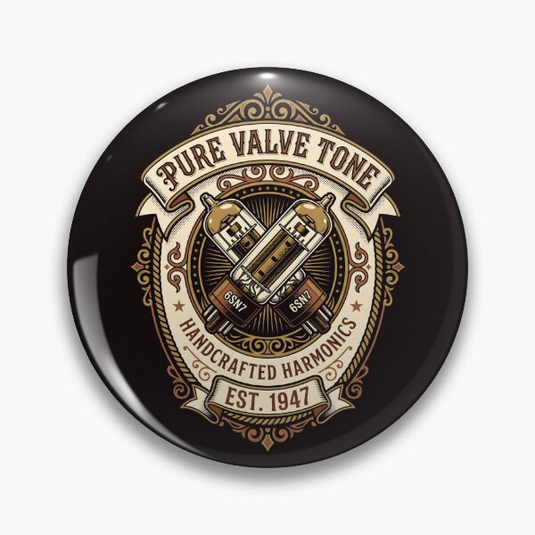 Item preview, Pure Valve Tone - Retro Audiophile Vintage Badge designed and sold by SplashTastic.