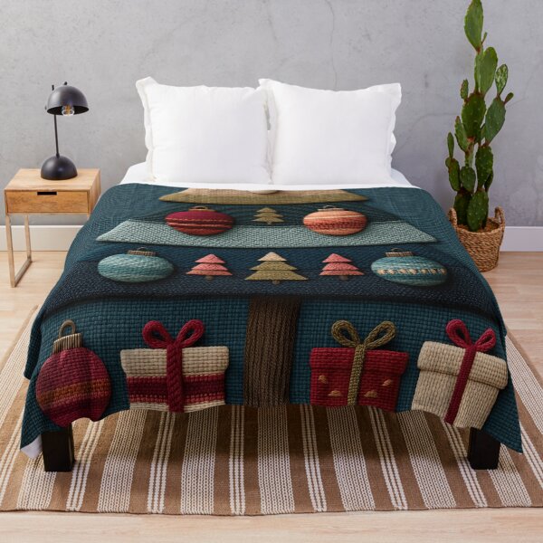 Item preview, Cozy Woven Fabric Geometric Christmas Tree designed and sold by colorful-white.