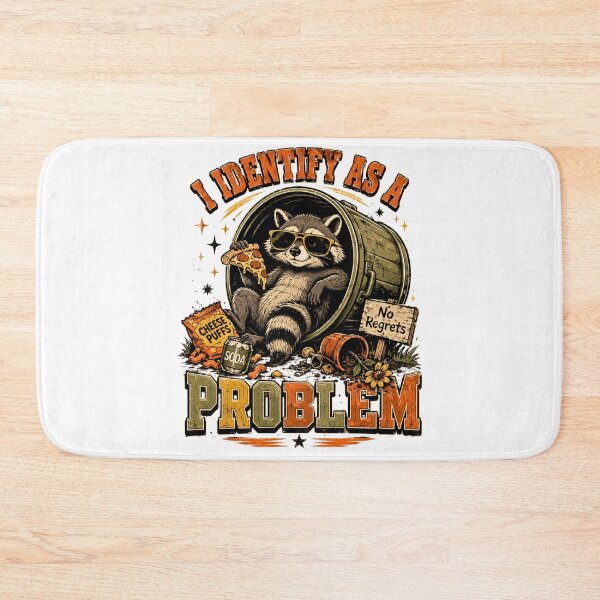 Item preview, I Identify As A Problem - Funny Raccoon Trash Panda Meme designed and sold by BumbleBloom7.