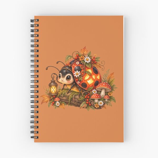 Item preview, Cottagecore Ladybug Jack-o-Lantern Watercolor Art – Whimsical Halloween Print designed and sold by MagicMakerPh.
