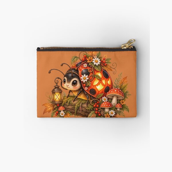 Item preview, Cottagecore Ladybug Jack-o-Lantern Watercolor Art – Whimsical Halloween Print designed and sold by MagicMakerPh.