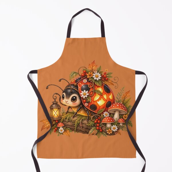 Item preview, Cottagecore Ladybug Jack-o-Lantern Watercolor Art – Whimsical Halloween Print designed and sold by MagicMakerPh.