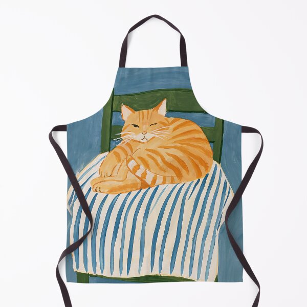 Item preview, Cozy Orange Tabby Cat on a Striped Chair designed and sold by junkydotcom.