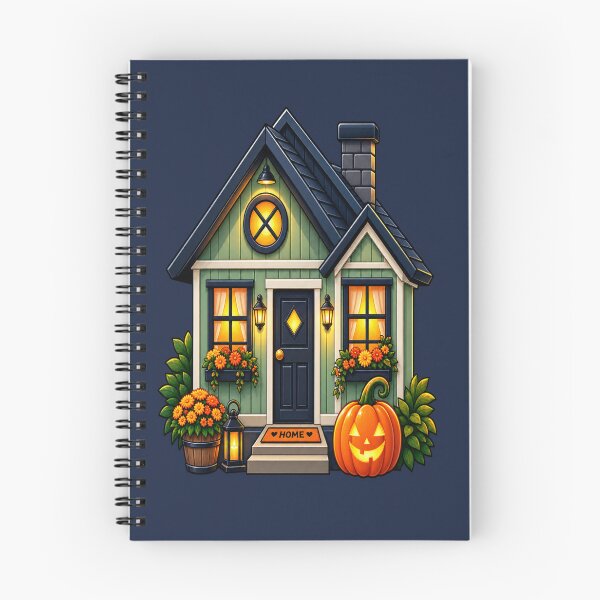 Item preview, Cozy Halloween Cottage Pumpkin Haunted House Autumn Night designed and sold by Hari Arts.