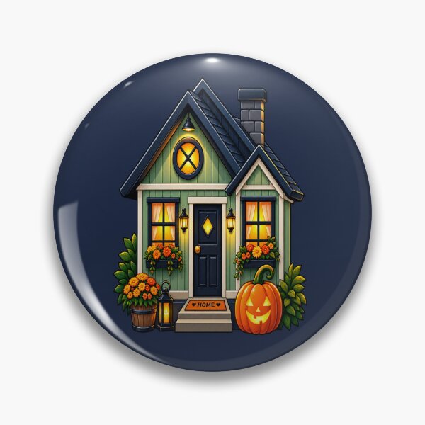 Item preview, Cozy Halloween Cottage Pumpkin Haunted House Autumn Night designed and sold by Hari Arts.