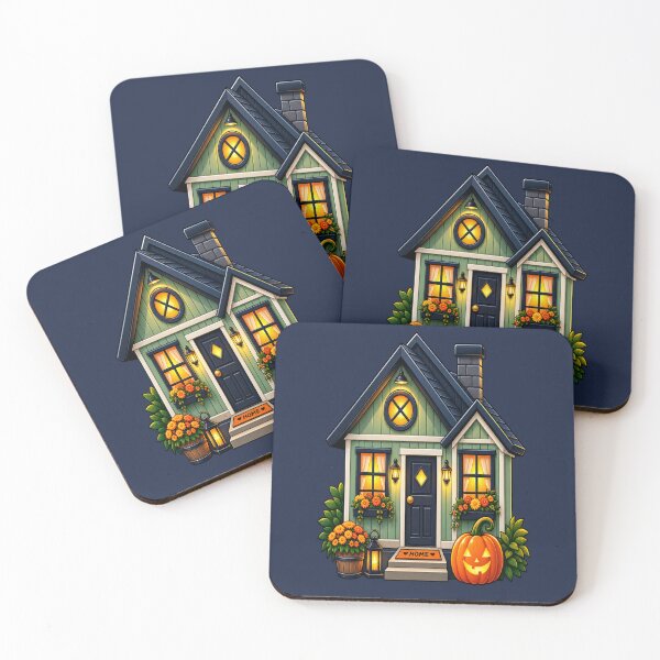 Item preview, Cozy Halloween Cottage Pumpkin Haunted House Autumn Night designed and sold by Hari Arts.