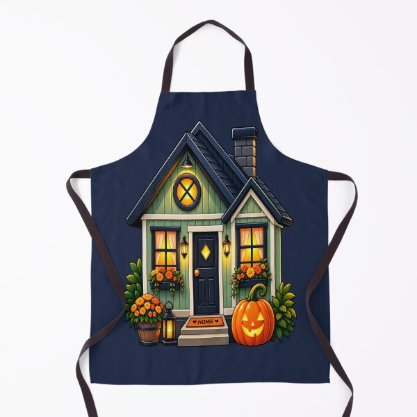 Item preview, Cozy Halloween Cottage Pumpkin Haunted House Autumn Night designed and sold by Hari Arts.