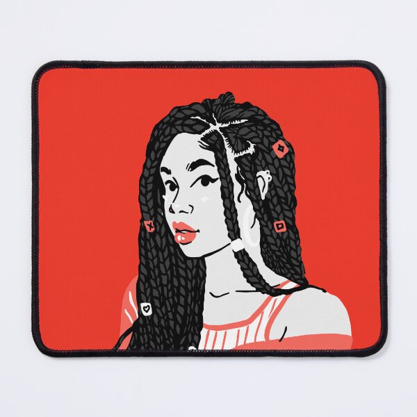 Item preview, Braided Hair Girl Red Aesthetic Fashion Portrait Illustration designed and sold by PRFashions.