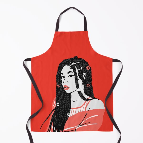 Item preview, Braided Hair Girl Red Aesthetic Fashion Portrait Illustration designed and sold by PRFashions.