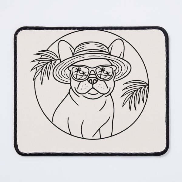 Item preview, Tropical Frenchie Line Art Sticker designed and sold by tineldesign.