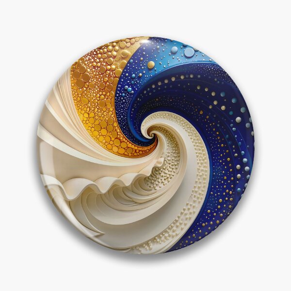 Item preview, Swirling Waves of Color in Blue and Gold  designed and sold by Vicky Brago-Mitchell®.