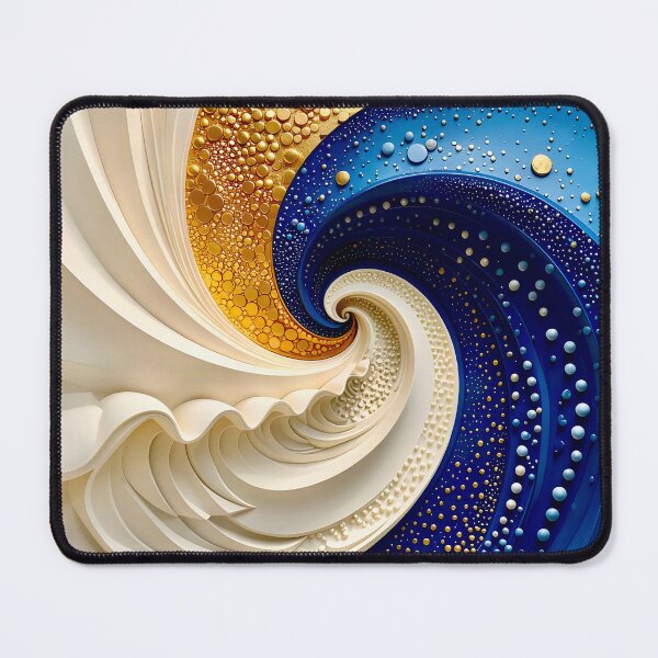 Item preview, Swirling Waves of Color in Blue and Gold designed and sold by Vicky Brago-Mitchell®.