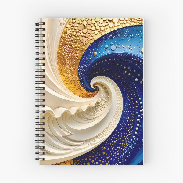 Item preview, Swirling Waves of Color in Blue and Gold  designed and sold by Vicky Brago-Mitchell®.