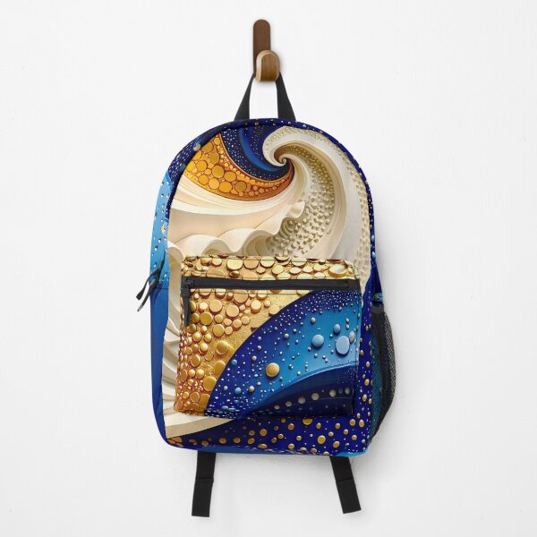 Item preview, Swirling Waves of Color in Blue and Gold designed and sold by Vicky Brago-Mitchell®.