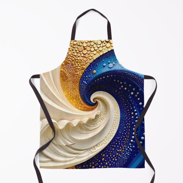 Item preview, Swirling Waves of Color in Blue and Gold designed and sold by Vicky Brago-Mitchell®.