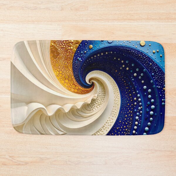 Item preview, Swirling Waves of Color in Blue and Gold  designed and sold by Vicky Brago-Mitchell®.