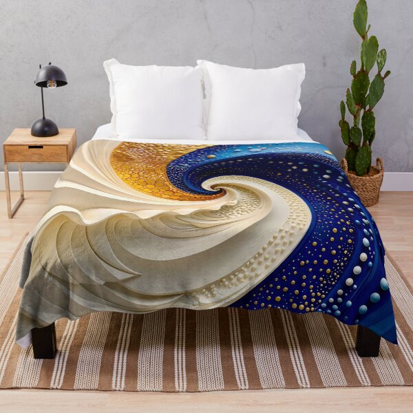 Item preview, Swirling Waves of Color in Blue and Gold designed and sold by Vicky Brago-Mitchell®.