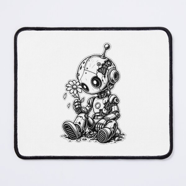 Item preview, Melancholy Robot Holding a Daisy designed and sold by AuudiVasustudio.