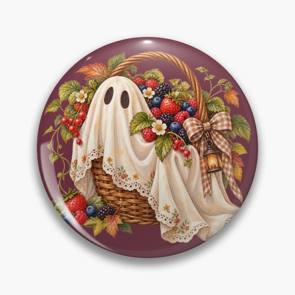 Item preview, Cottagecore Ghost Berries Watercolor Art – Cozy Halloween Botanical Print designed and sold by MagicMakerPh.